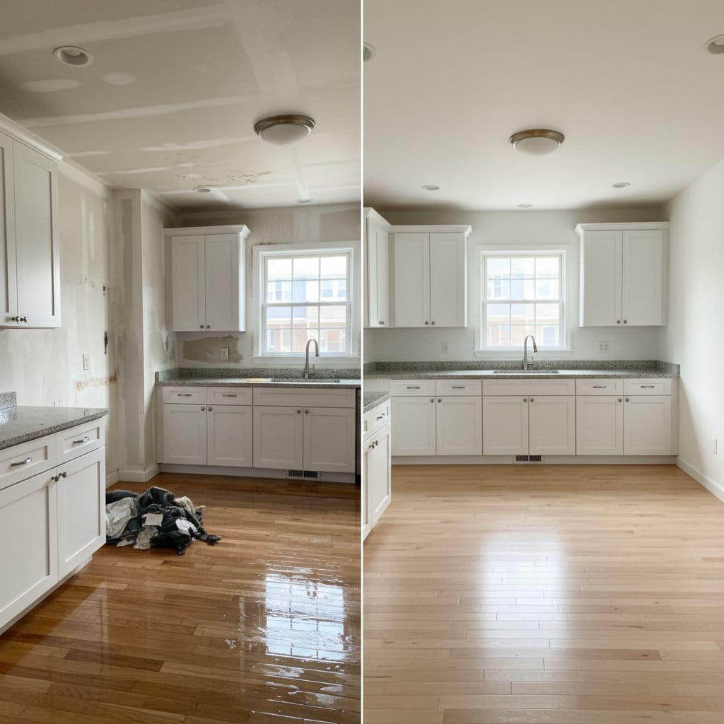 Sewage Backup Cleanup restoration — home kitchen of two-story residence in Hackensack, NJ