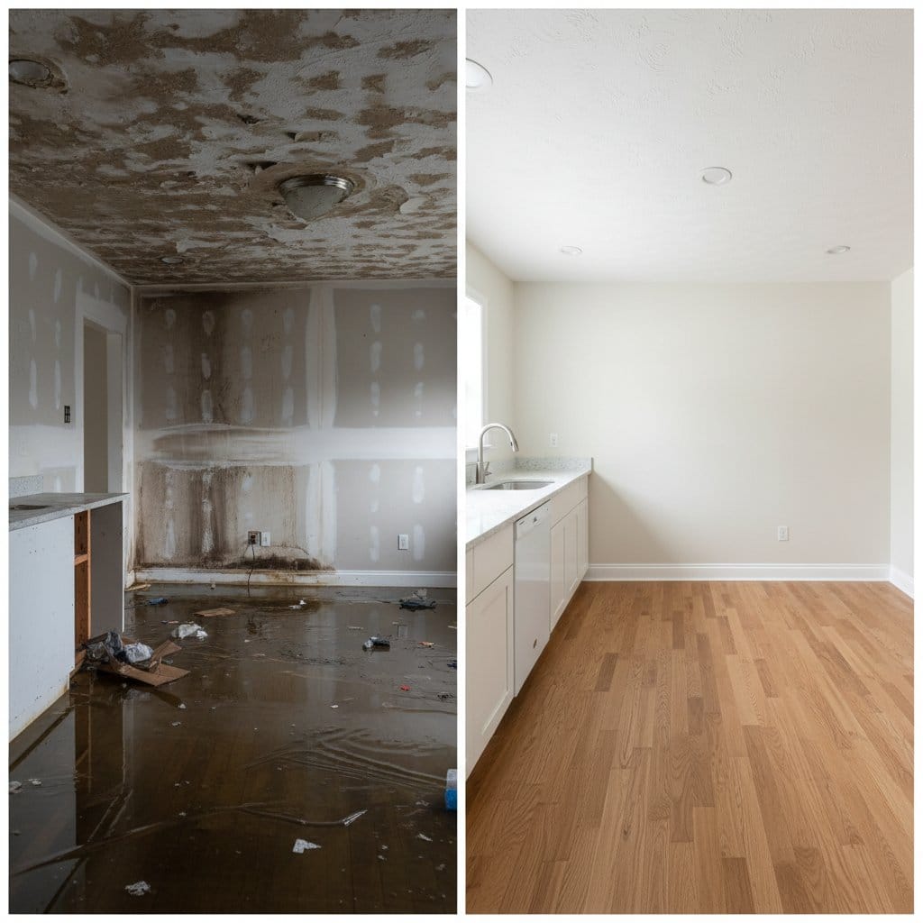 Mold Prevention After Water Damage restoration β home kitchen of bi-level home in Hackensack, NJ